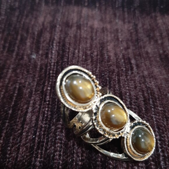 Rare Vintage triple stacked boho whimsygoth ring - Picture 4 of 6